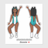 Majorette / Dancer Stickers Aqua Park #1 Aufkleber (Blatt)