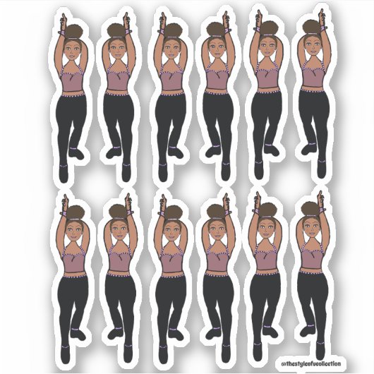 Majorette / Dancer Stickers Lilac Black Aufkleber (Vorderseite)
