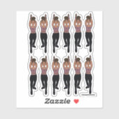 Majorette / Dancer Stickers Lilac Black Aufkleber (Blatt)