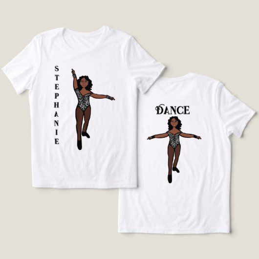 Majorette/Dancer T-Shirt Black Animal Tri-Blend Shirt (Design Vorderseite & Rückseite)