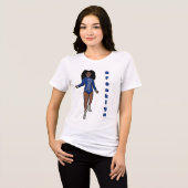 Majorette/Dancer T-Shirt Blue Silver Tiger A Tri-Blend Shirt (Vorderseite voll)