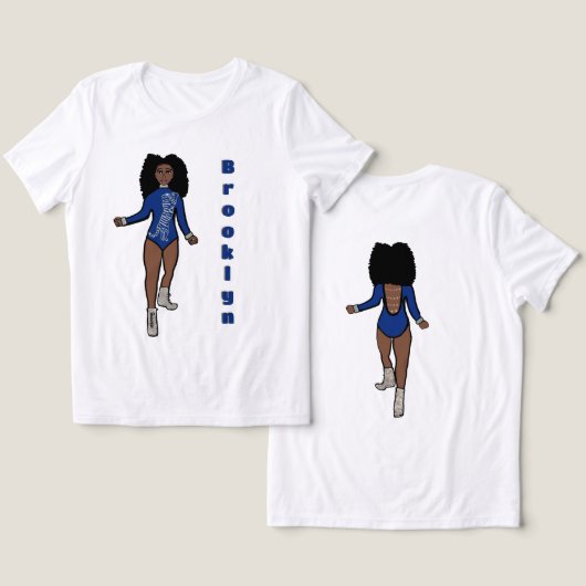 Majorette/Dancer T-Shirt Blue Silver Tiger A Tri-Blend Shirt (Design Vorderseite & Rückseite)