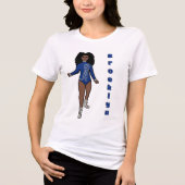Majorette/Dancer T-Shirt Blue Silver Tiger A Tri-Blend Shirt (Vorderseite)