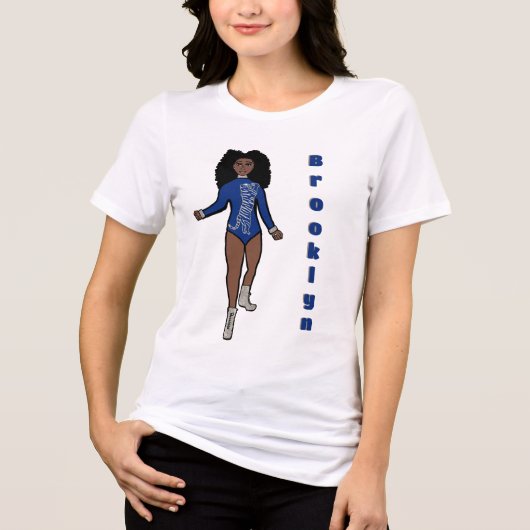 Majorette/Dancer T-Shirt Blue Silver Tiger A Tri-Blend Shirt (Vorderseite)