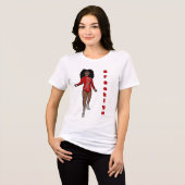 Majorette/Dancer T-Shirt Red Silver Tiger A Tri-Blend Shirt (Vorderseite voll)