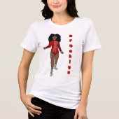 Majorette/Dancer T-Shirt Red Silver Tiger A Tri-Blend Shirt (Vorderseite)