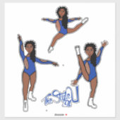 Majorette / Dancer Tri Pose Blue Aufkleber (Blatt)