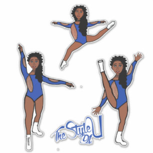 Majorette / Dancer Tri Pose Blue Aufkleber