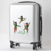 Majorette / Dancer Tri Pose Green Aufkleber (Koffer)
