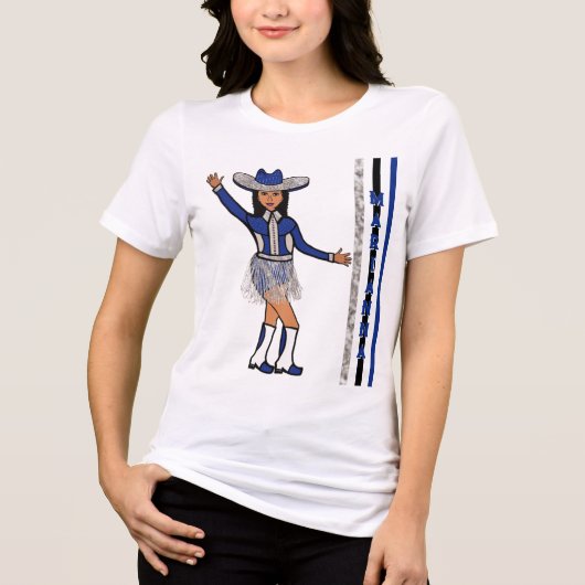 Majorette/Dancer Western Silver Blue #2 Tri-Blend Shirt (Vorderseite)