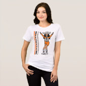 Majorette/Dancer Western Silver Orange #2 Tri-Blend Shirt (Vorderseite voll)