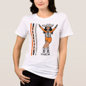 Majorette/Dancer Western Silver Orange #2 Tri-Blend Shirt (Vorderseite)