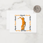 Majorette Notecard #2 ( Orange Schwarz-weiß) Mitteilungskarte (Vorderseite/Rückseite Beispiel)