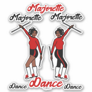 Majorette Stickers (Schwarz Rot 2) Aufkleber