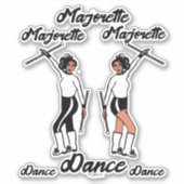 Majorette Stickers (Schwarz-weiß) Aufkleber (Vorderseite)