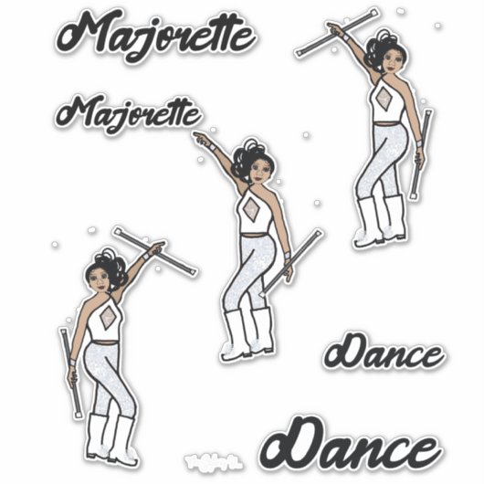 Majorette Stickers (White Diamond 2) Aufkleber (Vorderseite)