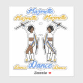 Majorette Stickers (White YBStripe) A Aufkleber (Blatt)