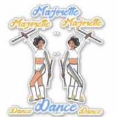 Majorette Stickers (White YBStripe) Aufkleber (Vorderseite)