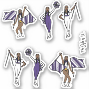 Majorette / Tänzer / Cheer Stickers Lila Aufkleber