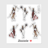 Majorette / Tänzer/ Chef / Flaggenburgund Aufkleber (Blatt)