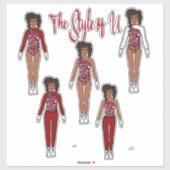 Majorette / Tänzer Quick Change Stickers (Berry 2) Aufkleber (Blatt)