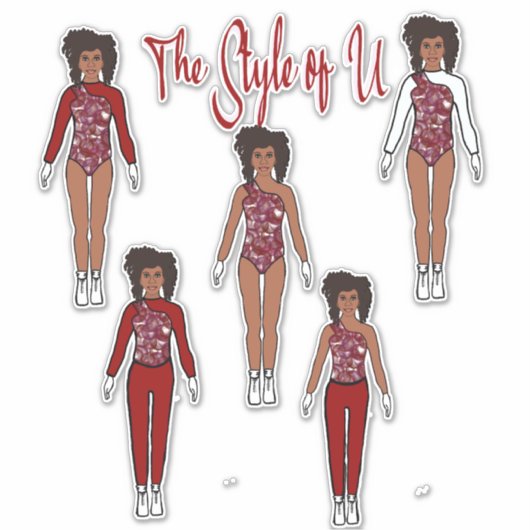 Majorette / Tänzer Quick Change Stickers (Berry 2) Aufkleber (Vorderseite)