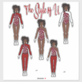 Majorette / Tänzer Quick Change Stickers (Berry) Aufkleber (Blatt)