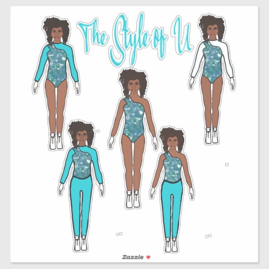 Majorette / Tänzer Quick Change Stickers Karibik Aufkleber (Blatt)