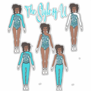 Majorette / Tänzer Quick Change Stickers Karibik Aufkleber