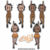 Majorette / Tänzer Quick Change Stickers Orangex2 Aufkleber (Vorderseite)