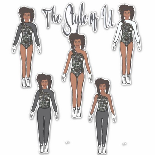 Majorette / Tänzer Quick Change Stickers ( Stahl 2 Aufkleber (Vorderseite)