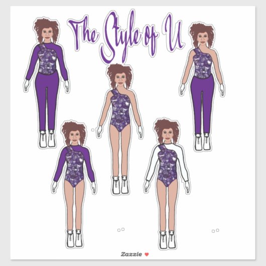 Majorette / Tänzer Quick Change Stickers (Violet) Aufkleber (Blatt)