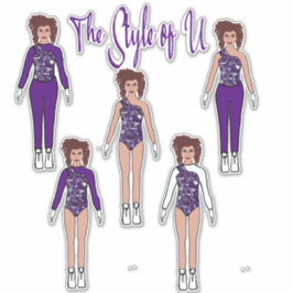 Majorette / Tänzer Quick Change Stickers (Violet) Aufkleber
