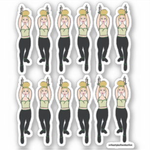 Majorette / Tänzer Sticker Mint Schwarz 2