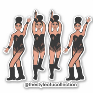 Majorette / Tänzer Stickers Black Fringe #2 Aufkleber