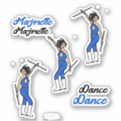 Majorette / Tänzer Stickers Blue Diamond Aufkleber (Vorderseite)