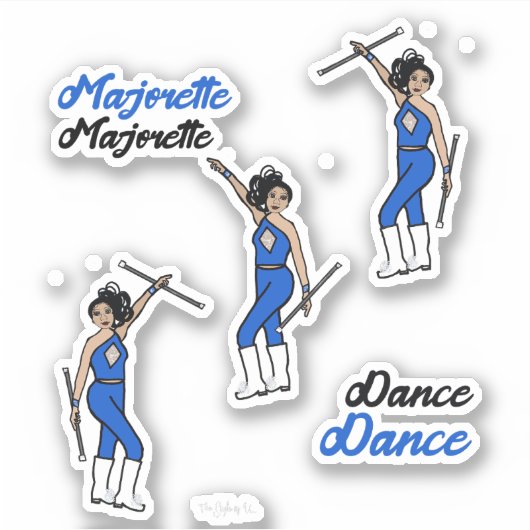 Majorette / Tänzer Stickers Blue Diamond Aufkleber (Vorderseite)
