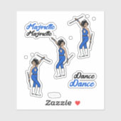 Majorette / Tänzer Stickers Blue Diamond Aufkleber (Blatt)
