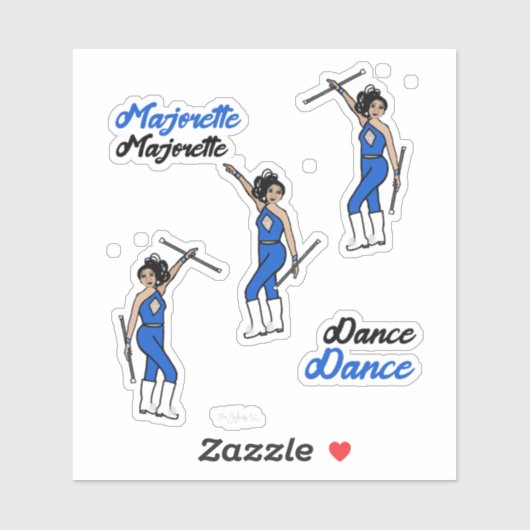 Majorette / Tänzer Stickers Blue Diamond Aufkleber (Blatt)