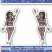 Majorette / Tänzer Stickers Blue Sparkle Aufkleber (Vorderseite)