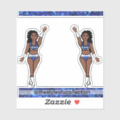 Majorette / Tänzer Stickers Blue Sparkle Aufkleber (Blatt)