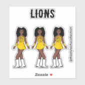Majorette / Tänzer Stickers Gold Lion A Aufkleber (Blatt)
