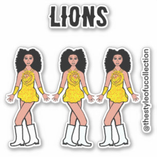 Majorette / Tänzer Stickers Gold Lion B Aufkleber