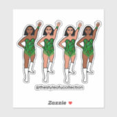 Majorette / Tänzer Stickers Green Fringe Aufkleber (Blatt)