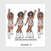 Majorette / Tänzer Stickers Iridescent Fringe #1 Aufkleber (Blatt)