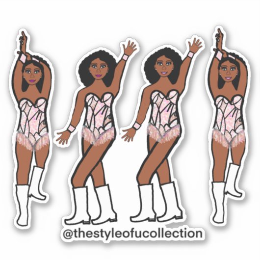 Majorette / Tänzer Stickers Iridescent Fringe #1 Aufkleber (Vorderseite)