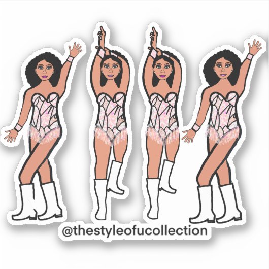 Majorette / Tänzer Stickers Iridescent Fringe #2 Aufkleber (Vorderseite)