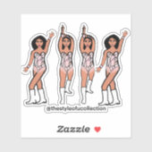 Majorette / Tänzer Stickers Iridescent Fringe #2 Aufkleber (Blatt)