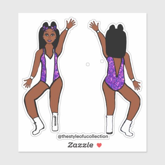 Majorette / Tänzer Stickers Lila Spark Aufkleber (Blatt)