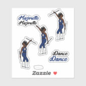 Majorette / Tänzer Stickers Navy Diamond Aufkleber (Blatt)